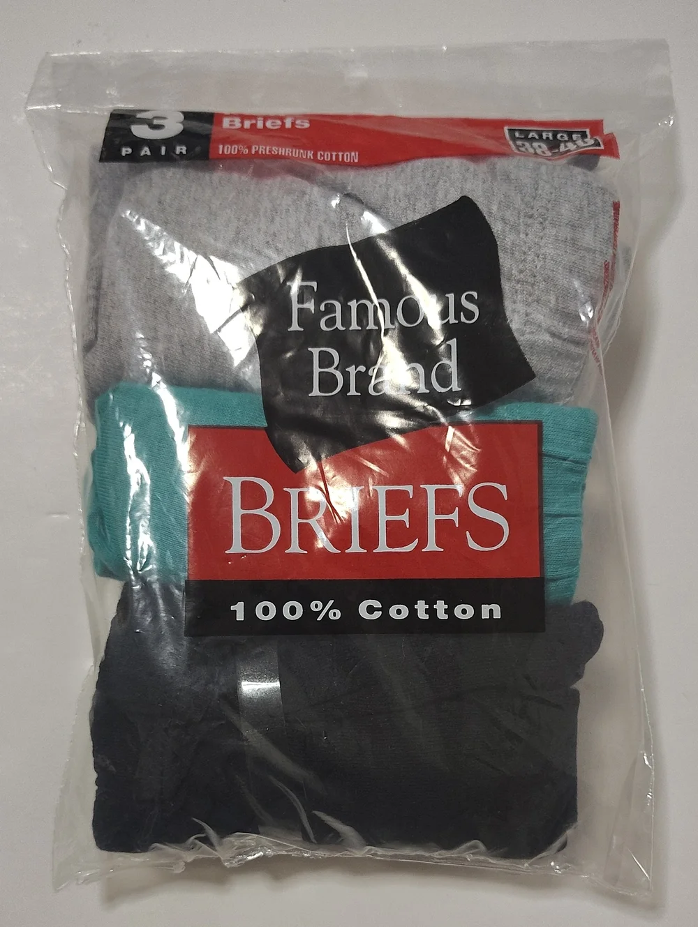 Men’s Sport Briefs Underwear - 3 Packs - Size L 38-40